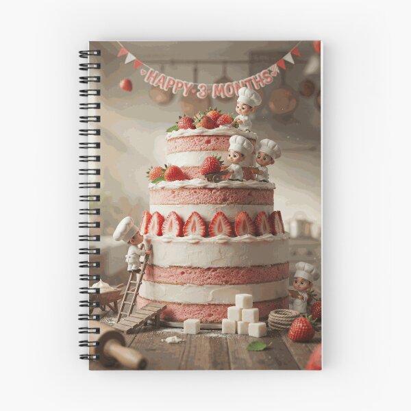 Item preview, Happy 3 Months Strawberry Cake Miniature Chefs Celebration designed and sold by MerrittLangley.