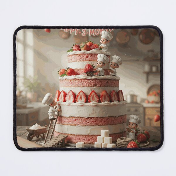 Item preview, Happy 3 Months Strawberry Cake Miniature Chefs Celebration designed and sold by MerrittLangley.