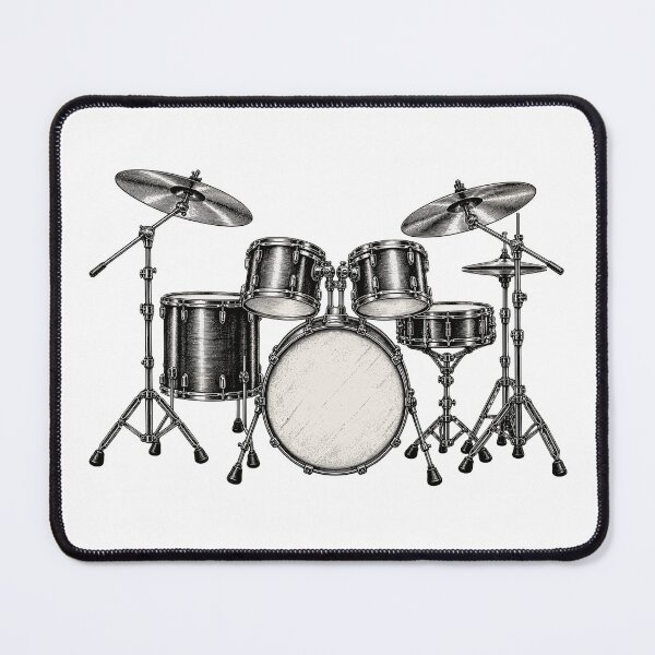 Item preview, Vintage Drum Kit | Engraved Drummer Illustration | Classic Drums  designed and sold by ZIGLWORKS.