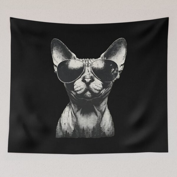 Item preview, Sphynx Cat Aviator Sunglasses Portrait Dark Art designed and sold by Dmo3HarkoArt.