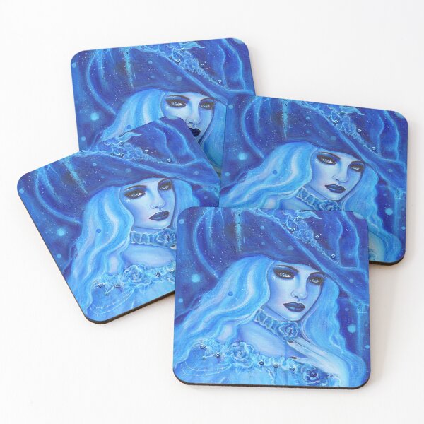 Item preview,  Halloween ghost witch with blue roses by Renee Lavoie designed and sold by Renee Lavoie.