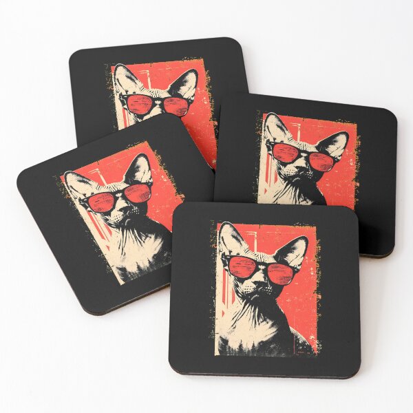 Item preview, Sphynx Cat Cool Sunglasses Red Graphic Art designed and sold by Dmo3HarkoArt.