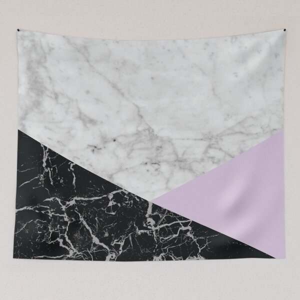 Item preview, Geometric White Marble - Black Granite & Light Purple #388 designed and sold by Natural Collective.