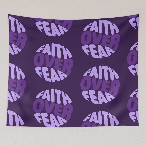 Item preview, Faith Over Fear – Christian Faith Typography T-Shirt Design designed and sold by CrossCrafted.