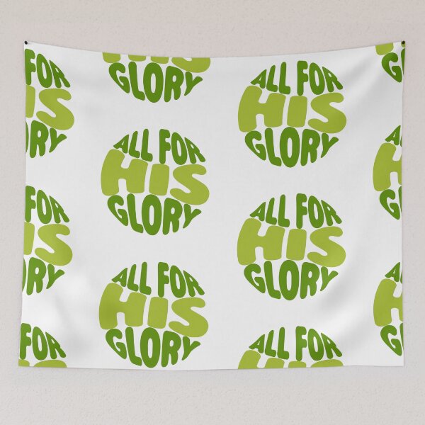 Item preview, All For His Glory – Christian Faith Typography T-Shirt Design designed and sold by CrossCrafted.