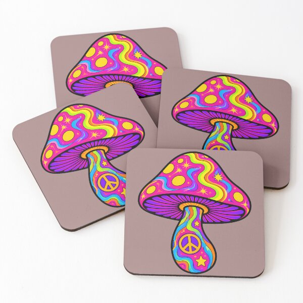 Artikelvorschau, Psychedelic Mushroom – Retro Peace Vibes- bunter Pilz entworfen und verkauft von design-rebell.