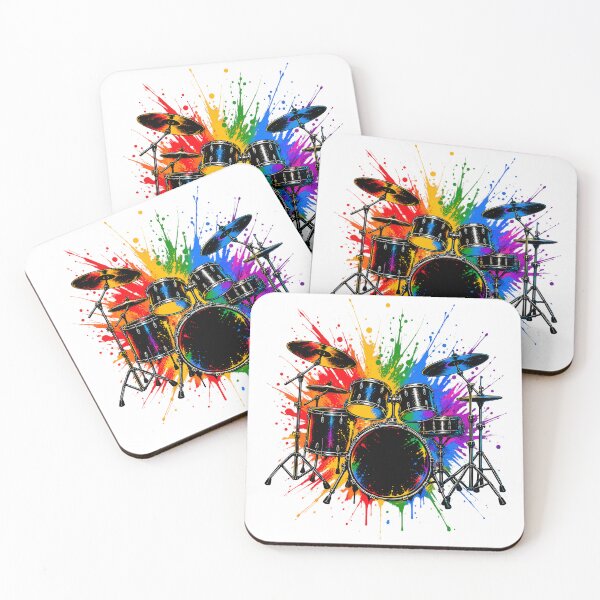 Item preview, Colorful Drum Kit | Paint Splatter Drummer | Vibrant Rainbow Drums designed and sold by ZIGLWORKS.