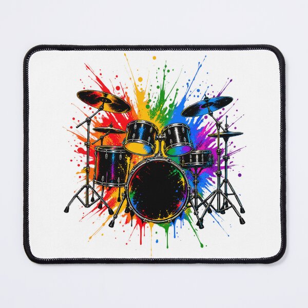 Item preview, Colorful Drum Kit | Paint Splatter Drummer | Vibrant Rainbow Drums designed and sold by ZIGLWORKS.