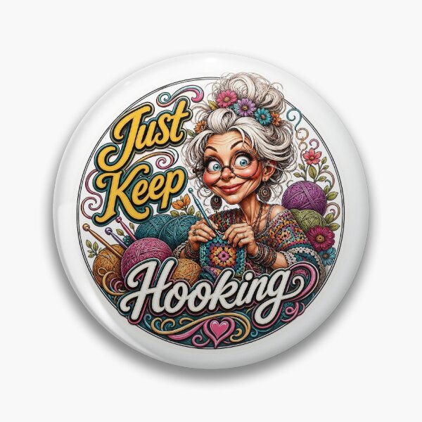 Item preview, Just Keep Hooking Colorful Crochet Lover Art designed and sold by Wilcox PhotoArt.