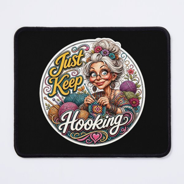 Item preview, Just Keep Hooking Colorful Crochet Lover Art designed and sold by Wilcox PhotoArt.