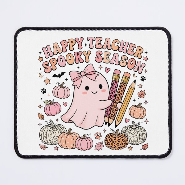 Item preview, Coquette Pink Ghost Halloween Teacher Bow Leopard Pencil Aesthetic designed and sold by KreatoLab.