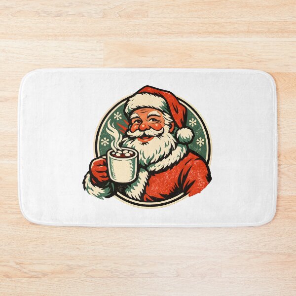 Item preview, Vintage Santa Hot Cocoa – Retro 1960s Cozy Christmas Badge Screen Print Holiday Gift  designed and sold by Artycom.