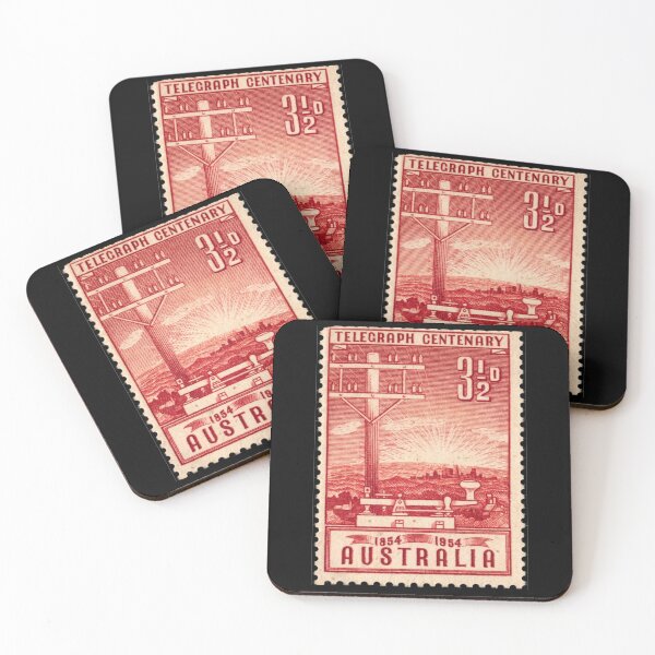 Item preview, Vintage Australia Telegraph Centenary Postage Stamp Art designed and sold by WanderingLife.