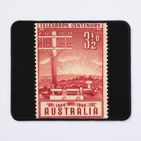 Item preview, Vintage Australia Telegraph Centenary Postage Stamp Art designed and sold by WanderingLife.