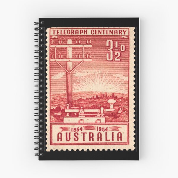 Item preview, Vintage Australia Telegraph Centenary Postage Stamp Art designed and sold by WanderingLife.