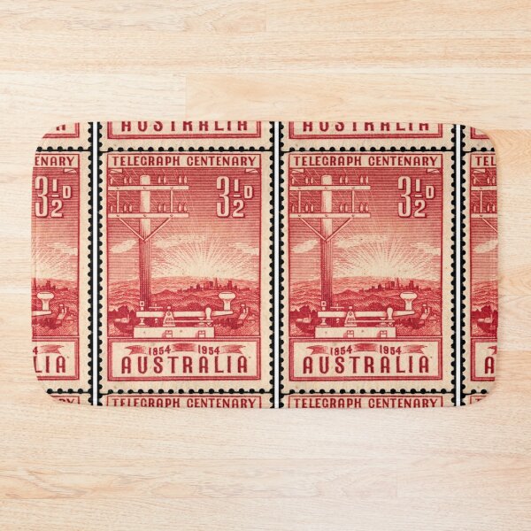 Item preview, Vintage Australia Telegraph Centenary Postage Stamp Art designed and sold by WanderingLife.