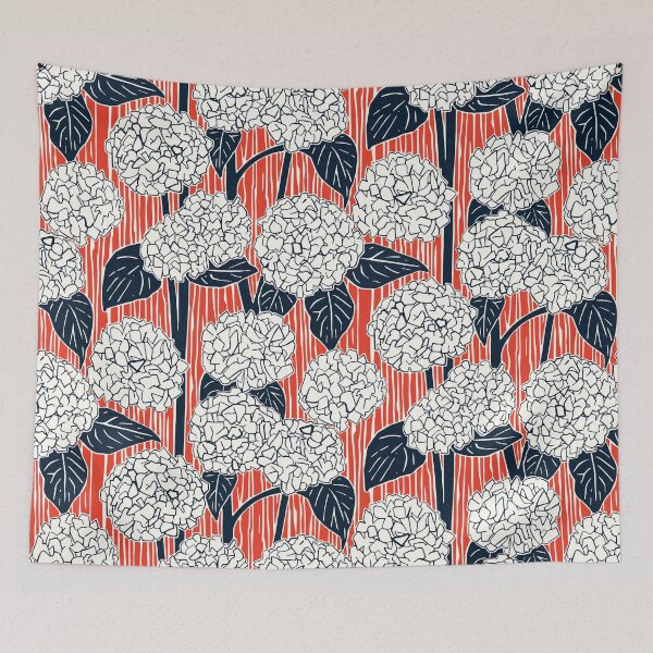 Item preview, hydrangea indigo fire red designed and sold by scrummy.