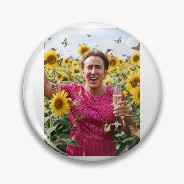 Item preview, Nicolas cage sunflower pink dress Funny prank meme gift weird christmas birthday designed and sold by CheeseBlueprint.
