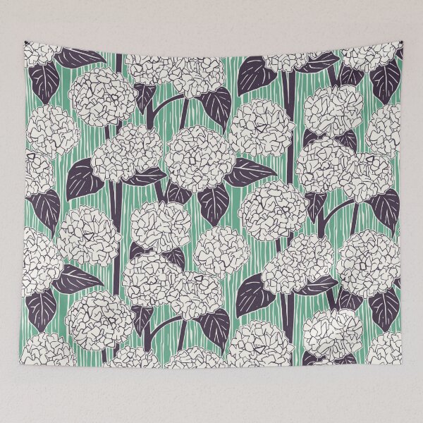 Item preview, hydrangea mulberry peppermint green designed and sold by scrummy.