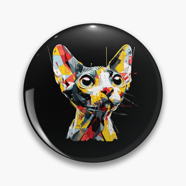 Item preview, Abstract Geometric Sphynx Cat Head Art designed and sold by Dmo3HarkoArt.