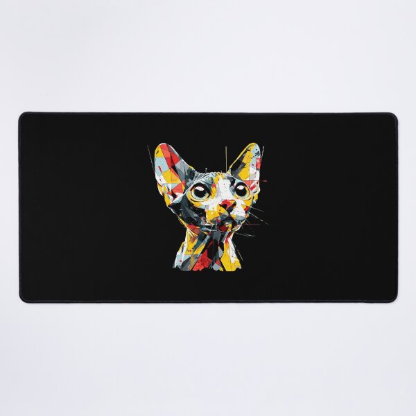 Item preview, Abstract Geometric Sphynx Cat Head Art designed and sold by Dmo3HarkoArt.