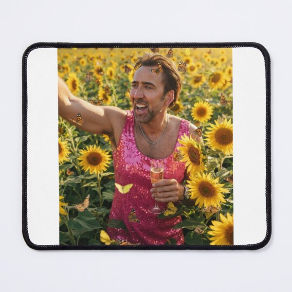 Item preview, Nicolas cage sunflower pink dress Funny prank meme gift weird christmas birthday designed and sold by CheeseBlueprint.