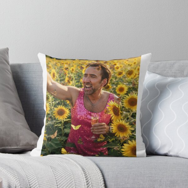 Item preview, Nicolas cage sunflower pink dress Funny prank meme gift weird christmas birthday designed and sold by CheeseBlueprint.