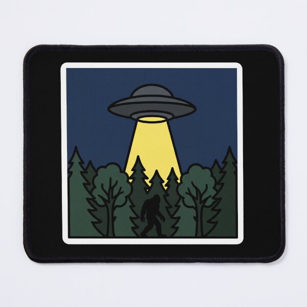 Item preview, UFO Over The Forest Bold Cryptid Illustration designed and sold by Oommen Studio .