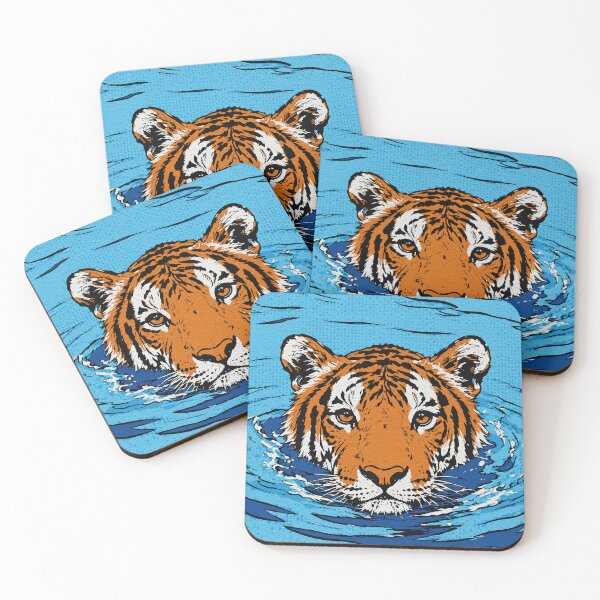 Item preview, Tiger in the Water – Pop Art Wildlife Portrait designed and sold by RamyGallery.
