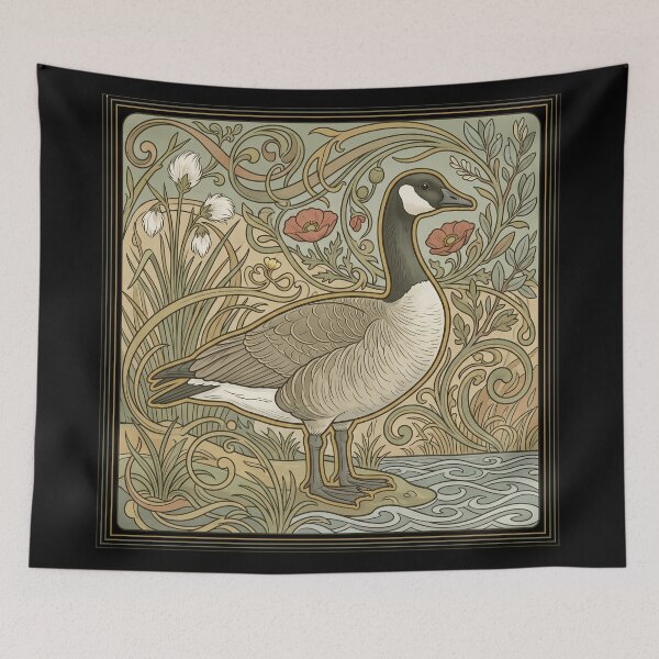 Item preview, Cackling Goose Branta Hutchinsii Art Nouveau Zoological Wildlife Print designed and sold by FreiherrPK.