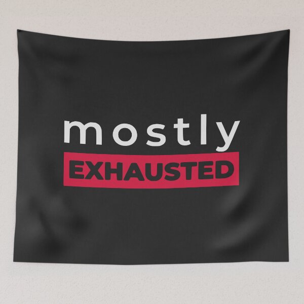 Item preview, Mostly Exhausted - Urban Streetwear (Crimson Red) designed and sold by RetroNeon.