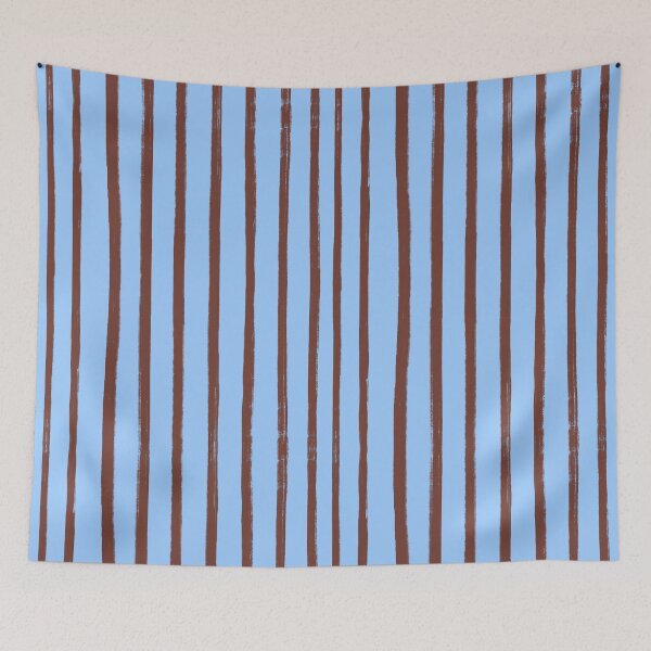 Item preview, Blue with Brown Brush Stroke Stripes Pattern designed and sold by OneThreeSix.