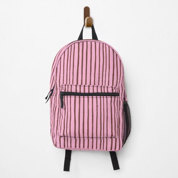 Item preview, Pink with Chocolate Brown Brush Stroke Stripes Pattern designed and sold by OneThreeSix.