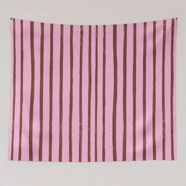 Item preview, Pink with Chocolate Brown Brush Stroke Stripes Pattern designed and sold by OneThreeSix.