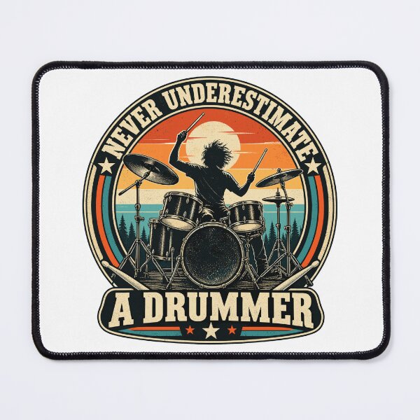 Item preview, Never Underestimate A Drummer | Retro Drums Badge | Funny Drummer designed and sold by ZIGLWORKS.