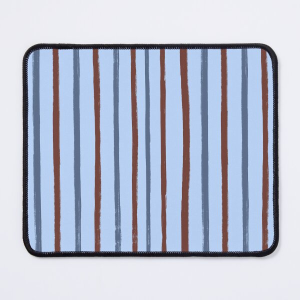 Item preview, Blue with Brown and Dark Blue Brush Stroke Stripes Pattern designed and sold by OneThreeSix.