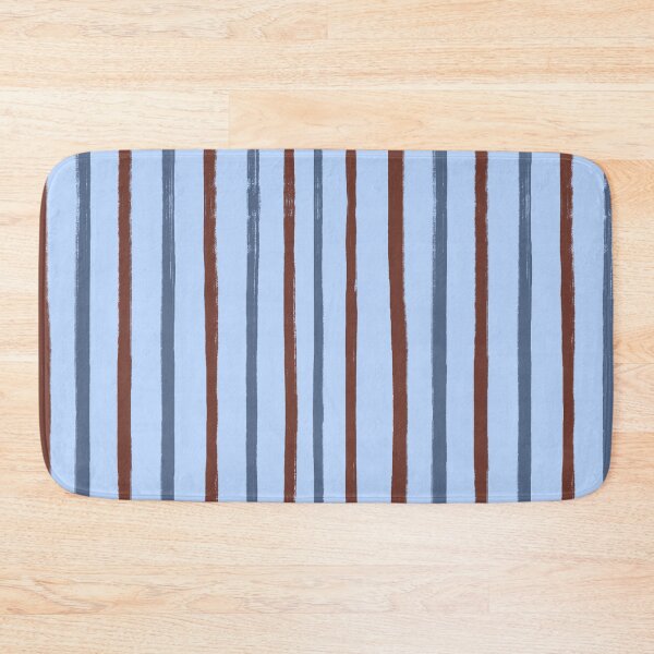 Item preview, Blue with Brown and Dark Blue Brush Stroke Stripes Pattern designed and sold by OneThreeSix.