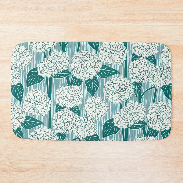 Item preview, hydrangea viridian turquoise blue designed and sold by scrummy.