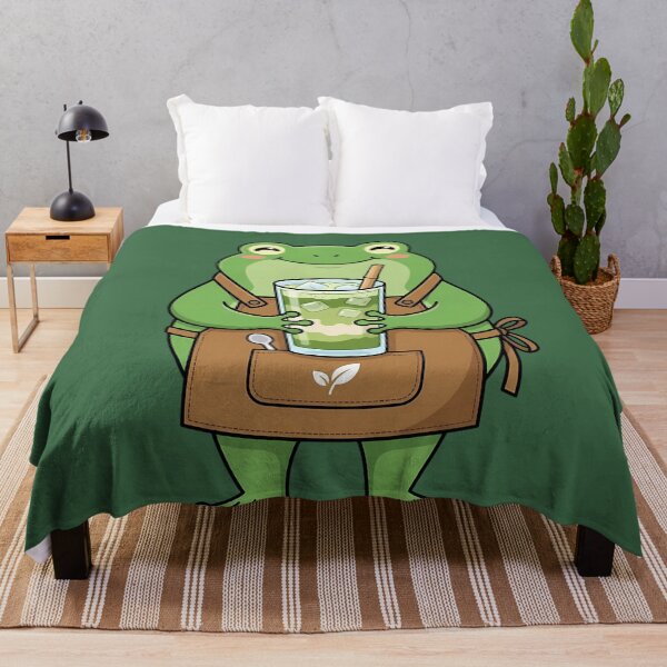 Item preview, Iced Matcha Frog Barista Cozy Cafe Drink designed and sold by DripCultureLab.