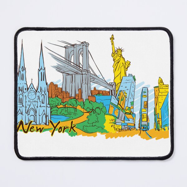 Item preview, New York City Skyline Sketch – Iconic Landmarks T-Shirt designed and sold by Selina2020.