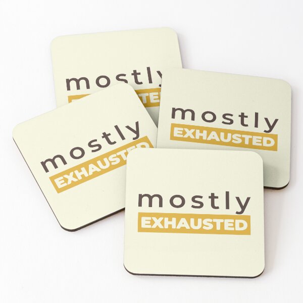 Item preview, Mostly Exhausted - Coffee Shop Academia (Vintage Gold) designed and sold by RetroNeon.