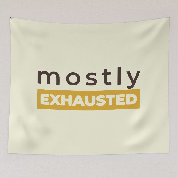 Item preview, Mostly Exhausted - Coffee Shop Academia (Vintage Gold) designed and sold by RetroNeon.