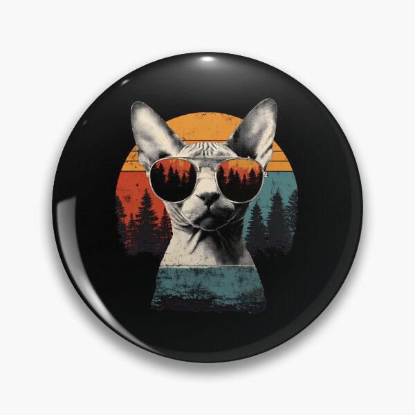 Item preview, Sphynx Cat Retro Sunset Forest Sunglasses designed and sold by Dmo3HarkoArt.