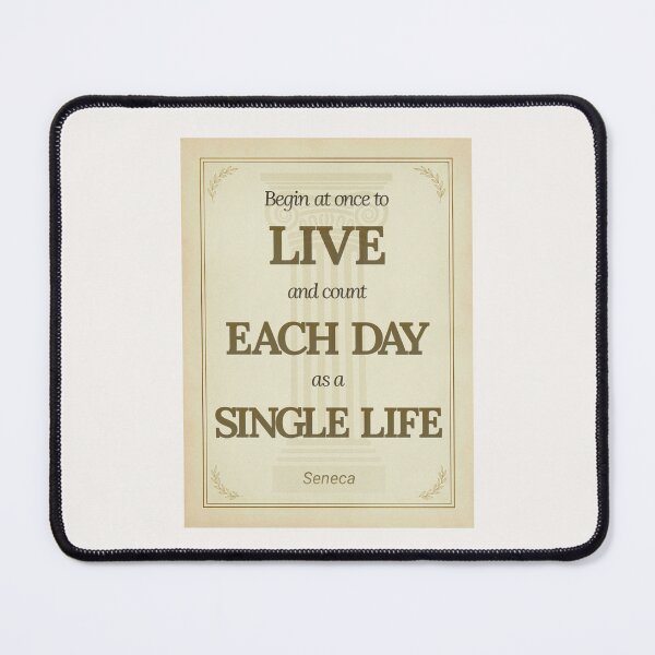 Item preview, Begin at Once to Live - Seneca - Elegant Script Stoic Quote - Black and Gold Version designed and sold by Stoic Core.