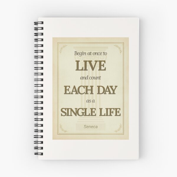 Item preview, Begin at Once to Live - Seneca - Elegant Script Stoic Quote - Black and Gold Version designed and sold by Stoic Core.