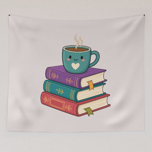 Item preview, Coffee and Books – Cozy Bookworm Motif designed and sold by design-rebell.