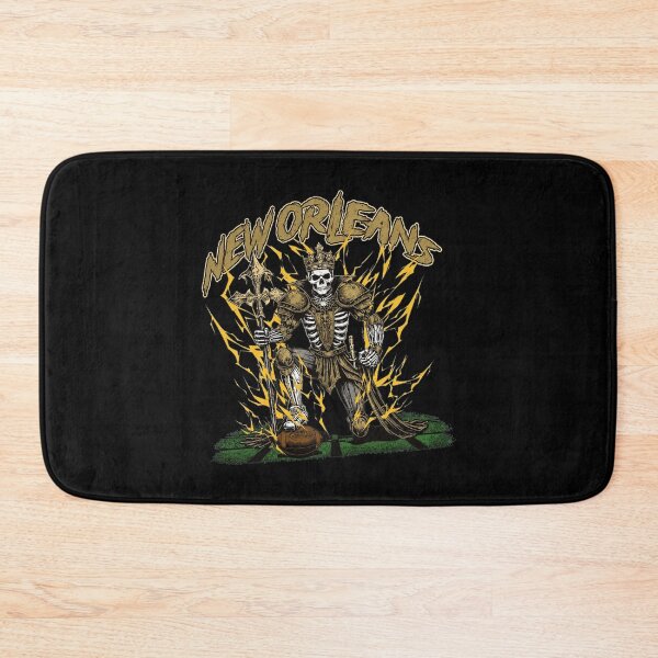 Item preview, New Orleans Skeleton King Football Warrior Black Gold Graphic Tee designed and sold by Creative Print Studio LLC.