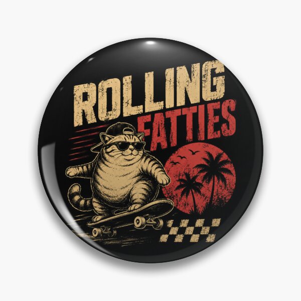 Item preview, Rolling Fatties Cool Cat Skateboarder Pet Lover designed and sold by RetroMini2026.