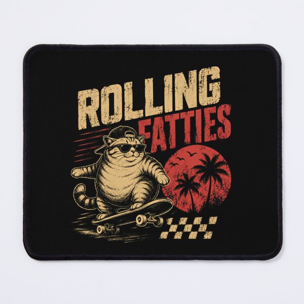 Item preview, Rolling Fatties Cool Cat Skateboarder Pet Lover designed and sold by RetroMini2026.