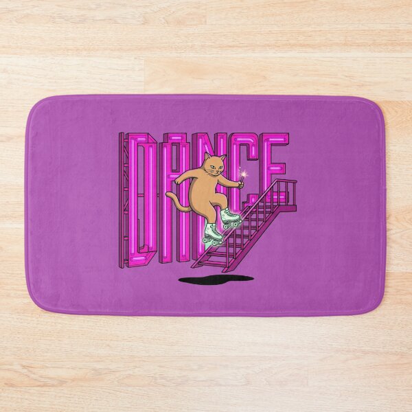 Item preview, Roller Skating Cat Dancing Down Stairs Neon Dance Art designed and sold by Rare By Hero.